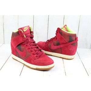 NIKE DUNK SKY HI NOBLE RED CAMO PRINT WEDGE SHOES WOMEN'S 6.5